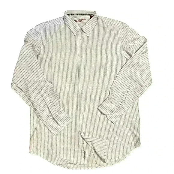 Robert Graham Men’s Button Down Flip Cuff Dress Shirt Size 41/16 M-L Preppy - Picture 2 of 9